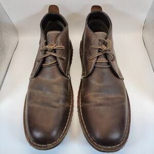 New Crevo Longport Brown Leather Chukka Boots Mens Size 10.5 Memory Foam
